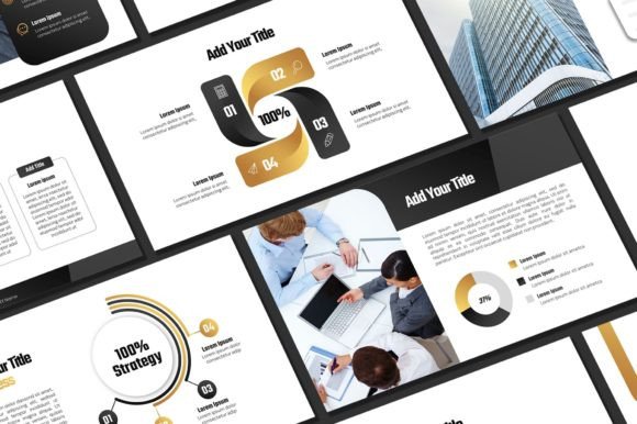 Black and Gold Powerpoint Template: Commanding Attention in Your Presentations