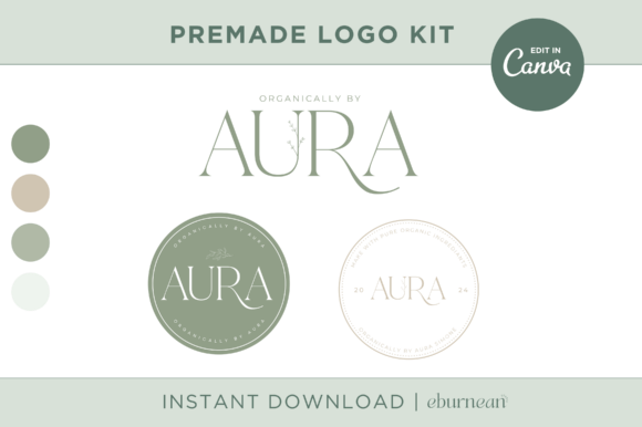 Botanical Sage Logo Template Kit Canva: Crafting a Natural Brand