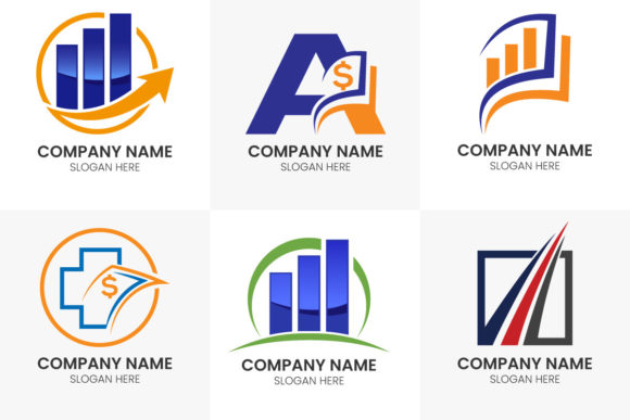 Business Finance Bar Logo Set: Your Brand's Visual Backbone