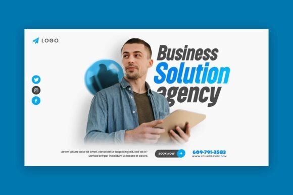 Digital Marketing Agency Web Banner: Professional Design Asset