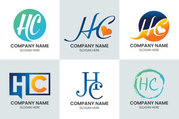 Elevate Your Brand with the Initial Letter H C Logo Set