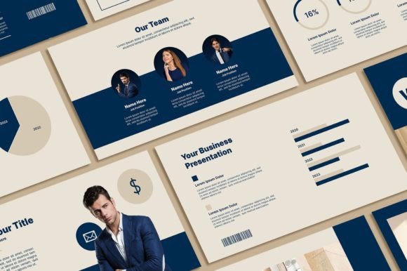 Elevate Your Slides: The Minimal Blue Powerpoint Template