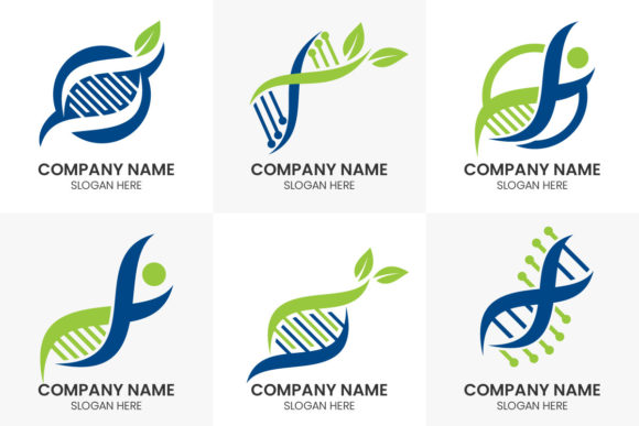 Exploring the DNA Genetics Vector Logo Design Set
