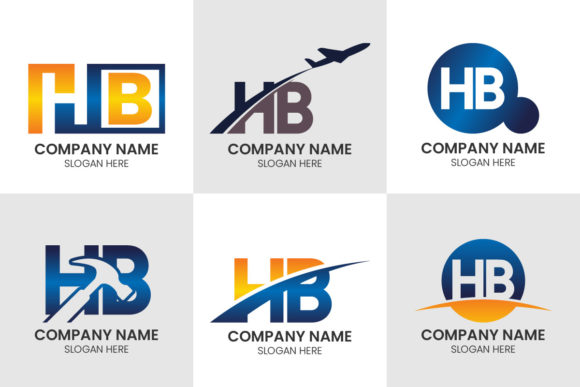 Initial Letter H B Logo Set: A Modern Monogram for Your Brand