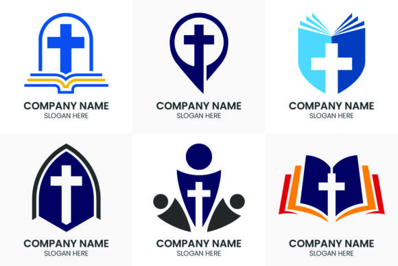 Modern Church Logo & Christian Sign Symbols Set