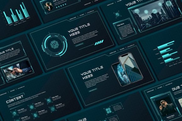 Modernize Your Slides with Hologram Technology Powerpoint Template