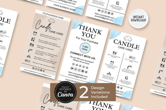 Professional Candle Care Cards for Your Brand