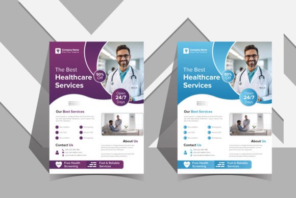 Transform Healthcare Marketing with Gradient Hospital Flyer Template Design