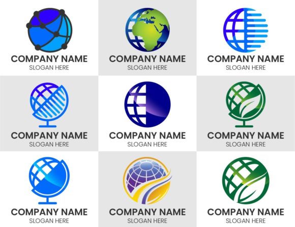 Unlock Global Branding with the Globe Vector Logo Set