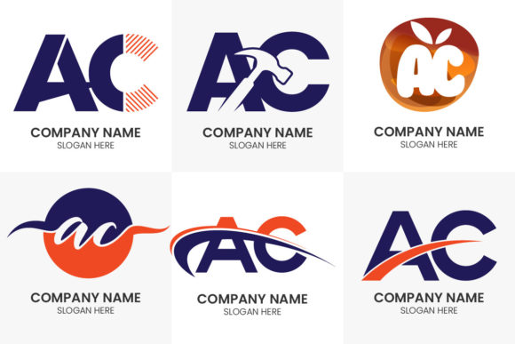 Unlocking Brand Identity with the Initial Monogram Letter AC Logo Set